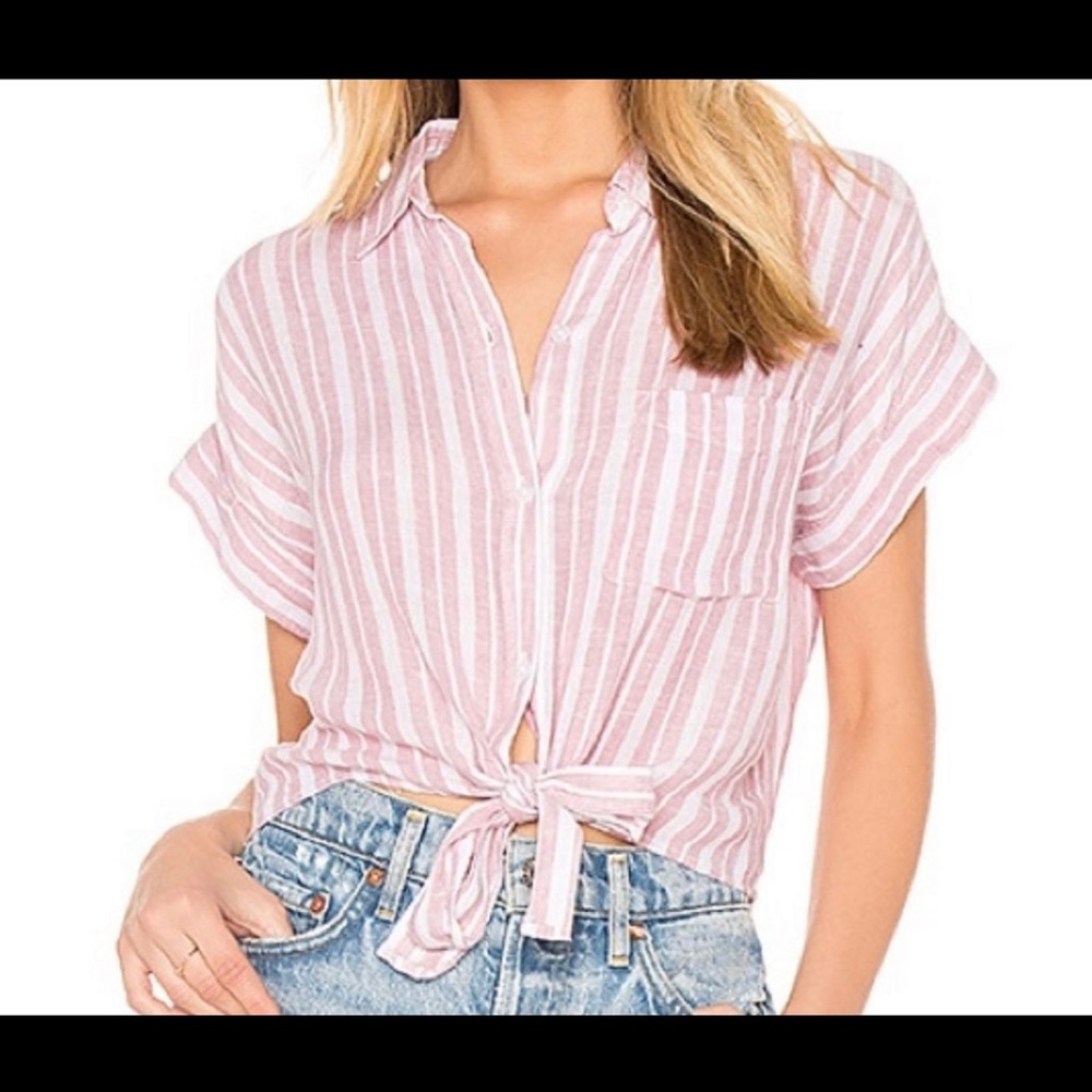 Rails Amelie Cropped Tie Front Shirt
